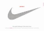A black and white horizontally striped Nike logo, with the words, 'Just do it' over the top in red.